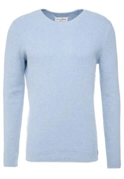 TOM TAILOR Denim Zigzag Structured Crewneck - Trui - Soft Light Blue Melange -Tom Tailor Winkel 87867a87f2674587acd7eb25d68b99a4