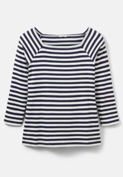Tom Tailor Gestreiftes Mit Karree Ausschnitt - Longsleeve - Navy Offwhite Stripe -Tom Tailor Winkel 8816f13b2a634ca69fe9acd5d7f00fb0