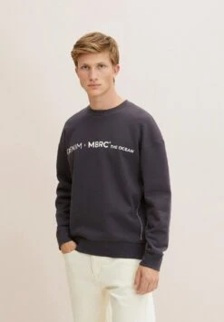 TOM TAILOR Denim Mit Logo Print  - Sweater - Coal Grey