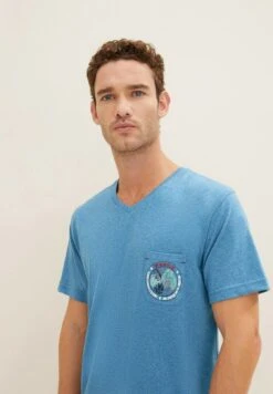 Tom Tailor Mit Motivprint  - Pyjamashirt - Blue-Medium-Melange -Tom Tailor Winkel 89372e4ed85a46e5a45413b82b8091e4