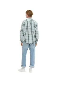 Tom Tailor Kariertes- Overhemd - Ice Blue Navy Check -Tom Tailor Winkel 89dee48b7c7d4dbaa4bfd97f4fa895f7