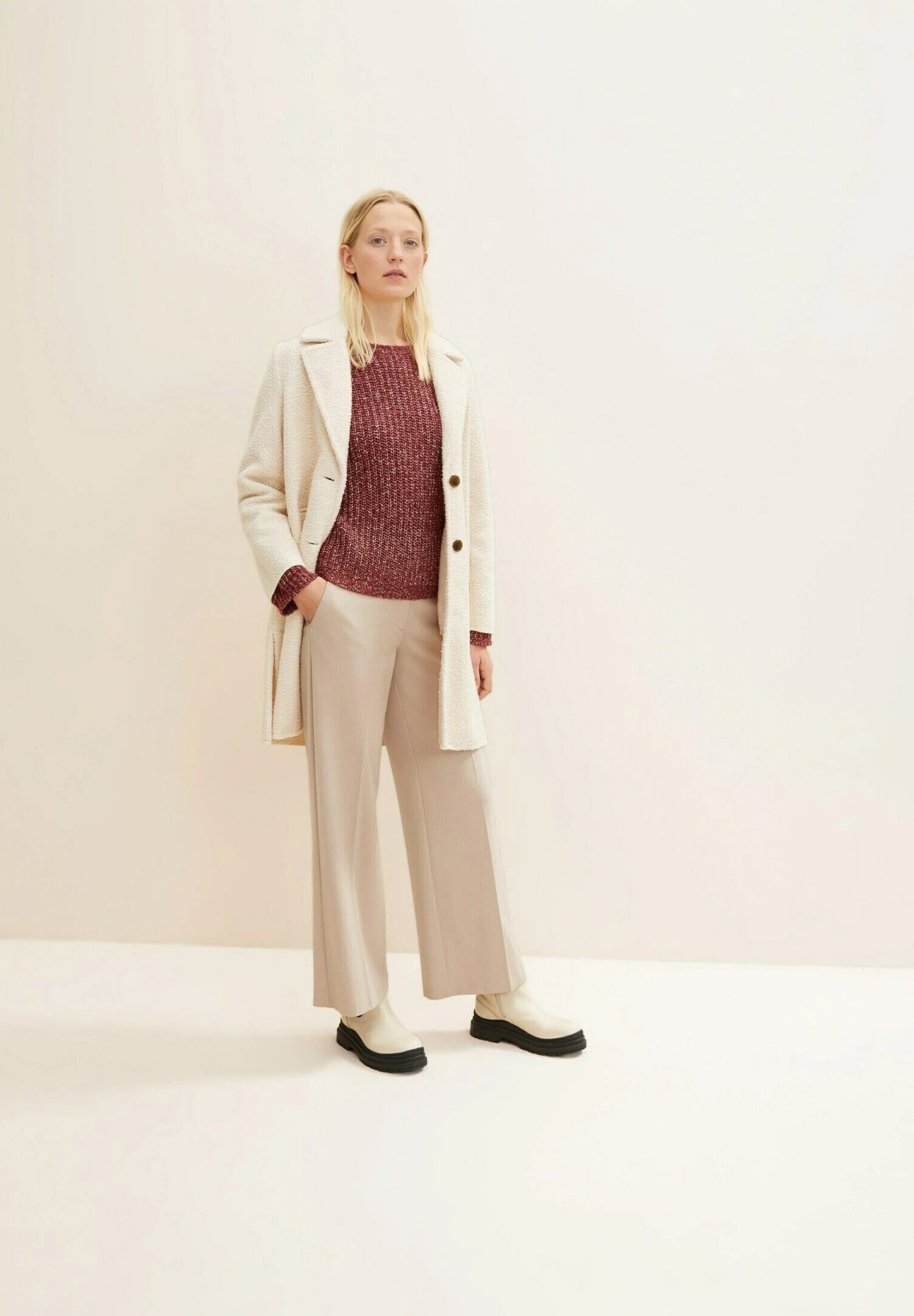 Tom Tailor Trui - Port Red Melange 4 Tom Tailor Trui - Port Red Melange - Afbeelding 2