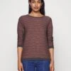 TOM TAILOR Denim Striped Jacquard- Sweater - Brown