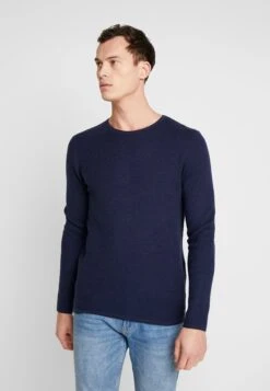 TOM TAILOR Denim Zigzag Structured Crewneck - Trui - Sky Captain Blue