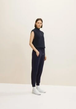 Tom Tailor Mit Rippbündchen - Trainingsbroek - Navy Midnight Blue -Tom Tailor Winkel 8e61ed6800e348cea7a46700213a6b32