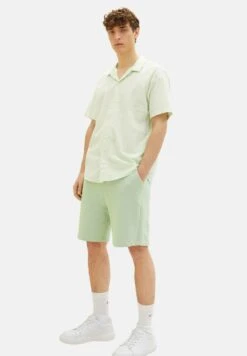 TOM TAILOR Denim Kurzarm - Overhemd - Green Woolwhite Slub Structure -Tom Tailor Winkel 8e709101ea00489288d47e2ac03090e4