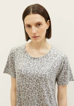 Tom Tailor Wear Mit Leo-Print - Nachtjapon - Grey Medium Allover -Tom Tailor Winkel 8ed44f29dd394392b1e18687cb78c053