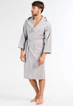 Tom Tailor Basic Velours - Badjas - Grau -Tom Tailor Winkel 94171ad6089a4fb3b4fb73d03729d57c