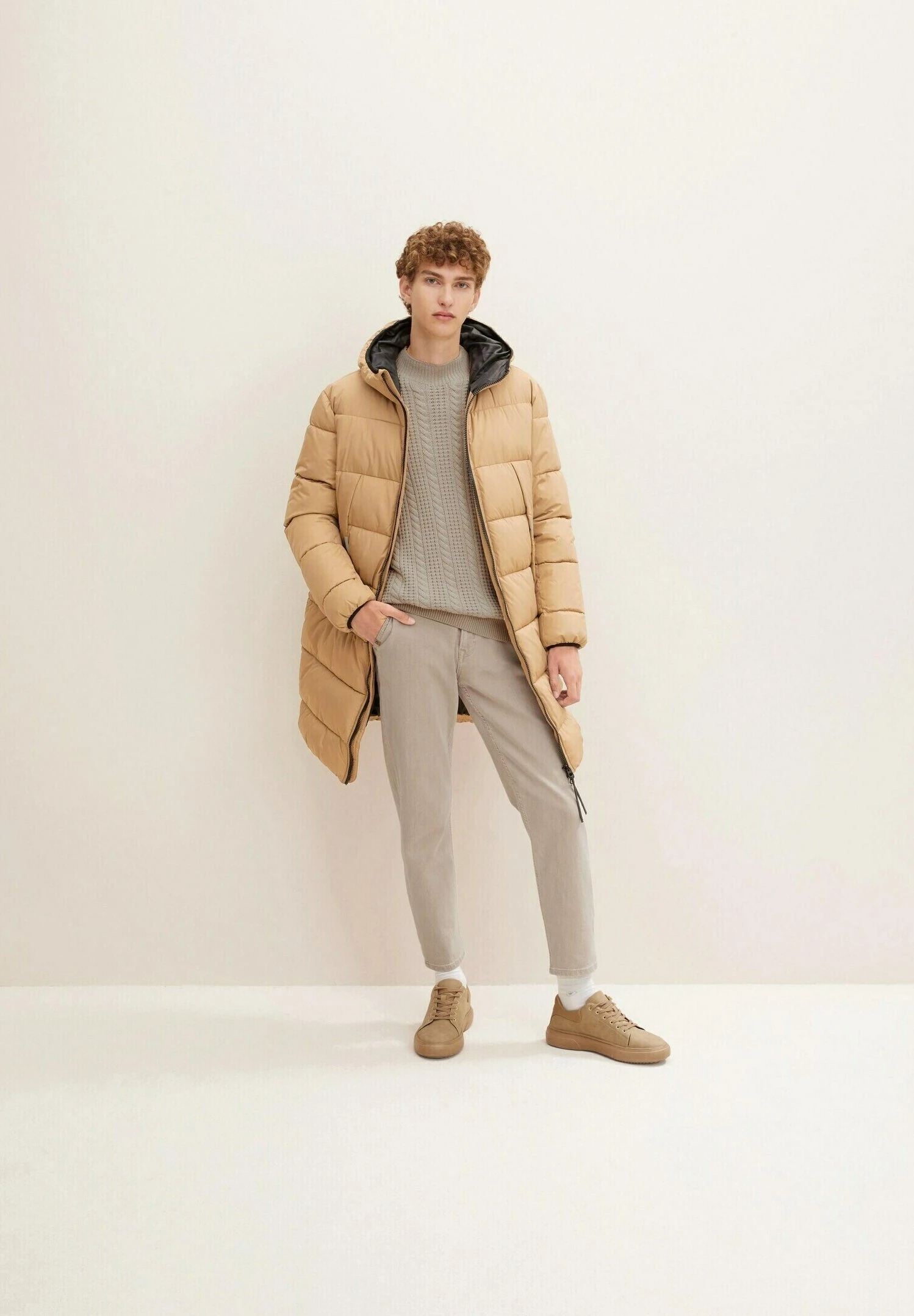 TOM TAILOR Denim Puffer - Winterjas - Splashed Clay Beige 4 TOM TAILOR Denim Puffer - Winterjas - Splashed Clay Beige - Afbeelding 2