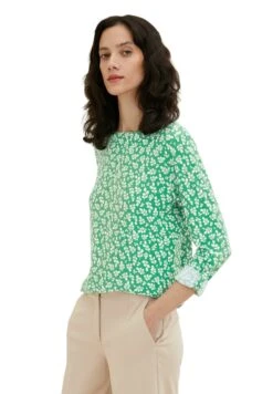 Tom Tailor Langarm - Blouse - Green Floral Design -Tom Tailor Winkel 955a13c6d4684ff3b821358535756779