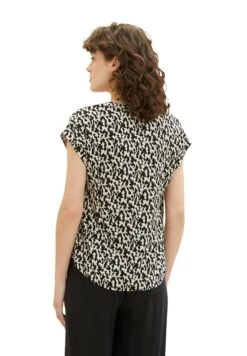 Tom Tailor Kurzarm- Blouse - Black Small Abstract Design -Tom Tailor Winkel 9563f5105c0a46d4aad7bd1d8fb9adbc