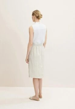 Tom Tailor Mit Leinen - A-Lijn Rok - Beige Drawn Vertical Stripe -Tom Tailor Winkel 961f74bc821c4c8187084e1255e6f13a