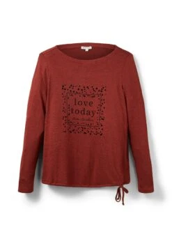 Tom Tailor Mit Print - Longsleeve - Dark Maroon Red Melange -Tom Tailor Winkel 9762e24f824c46faaa61518fef0d4faf