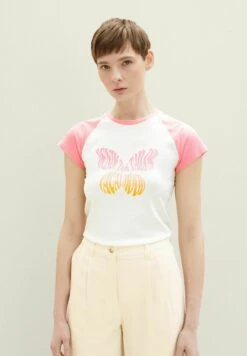 TOM TAILOR Denim Mit Print - T-Shirt Print - Gardenia White