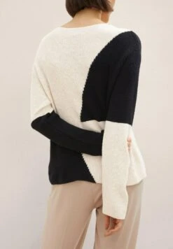 Tom Tailor Trui - Beige Black Color Block -Tom Tailor Winkel 9a57bd80cf754f8cbf9f0cac6f50e917