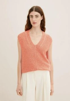 Tom Tailor In Melange-Optik - Top - Fever Red Melange