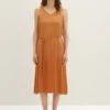 Tom Tailor Mit Gürtel - Jerseyjurk - Terracotta Brown