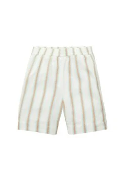 Tom Tailor Bermuda Mit - Shorts - Offwhite/Brown Vertical Stripe