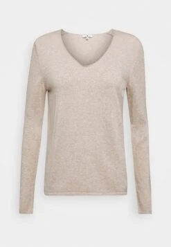 Tom Tailor Basic V Neck - Trui - Desert Sand Melange -Tom Tailor Winkel 9d80640091a640f6b15f12c465ec6337