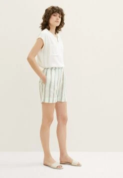 Tom Tailor Bermuda Mit - Shorts - Offwhite/Brown Vertical Stripe -Tom Tailor Winkel 9e321638acce479084fc5d0eada14b1a