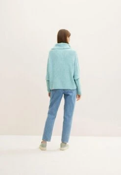 TOM TAILOR Denim Mit Troyer Kragen  - Trui - Reef Blue Melange -Tom Tailor Winkel 9e373d92ed034d86a705735b39781afd