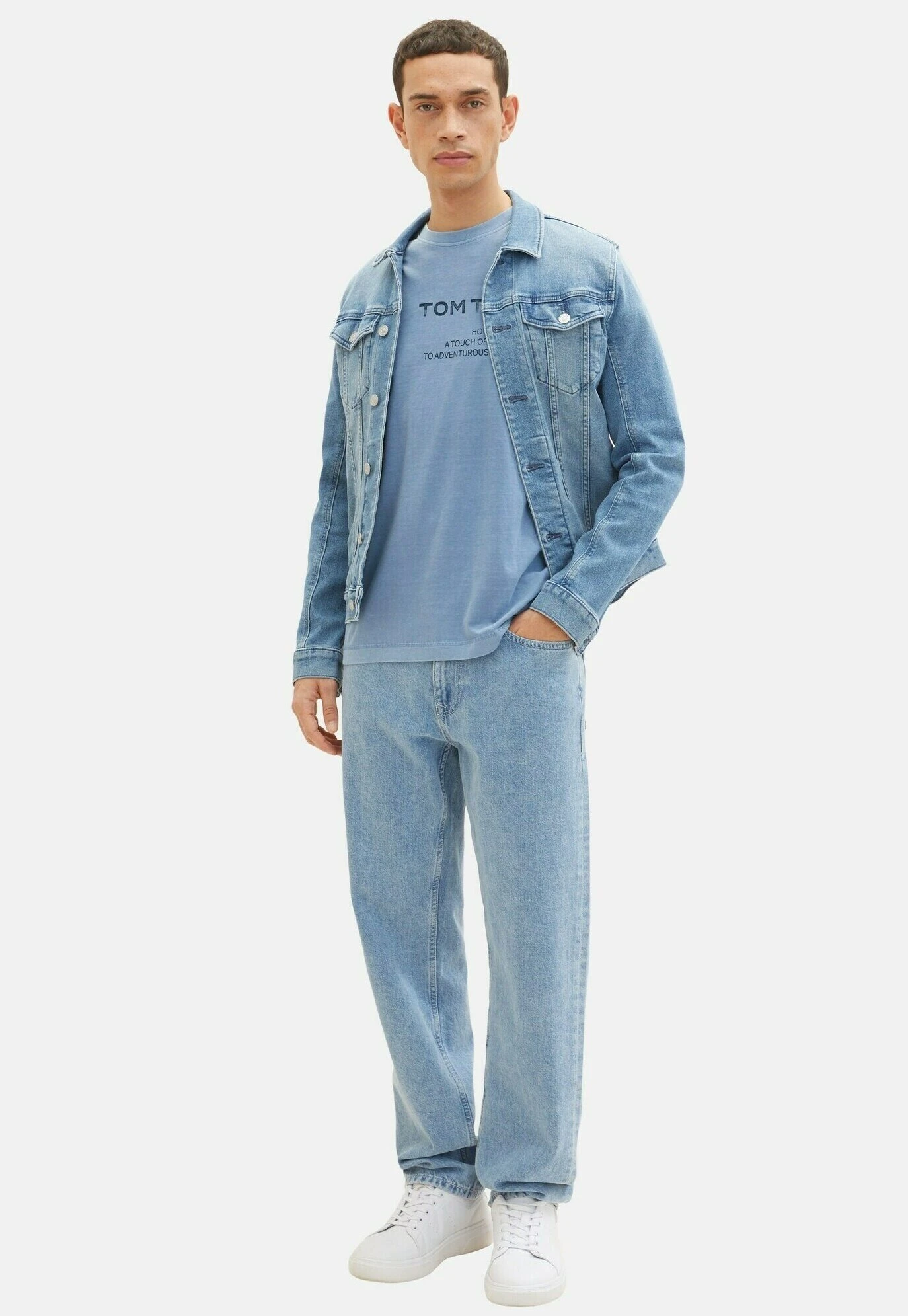 Tom Tailor Mit Waschung- T-Shirt Print - Greyish Mid Blue 4 Tom Tailor Mit Waschung- T-Shirt Print - Greyish Mid Blue - Afbeelding 2