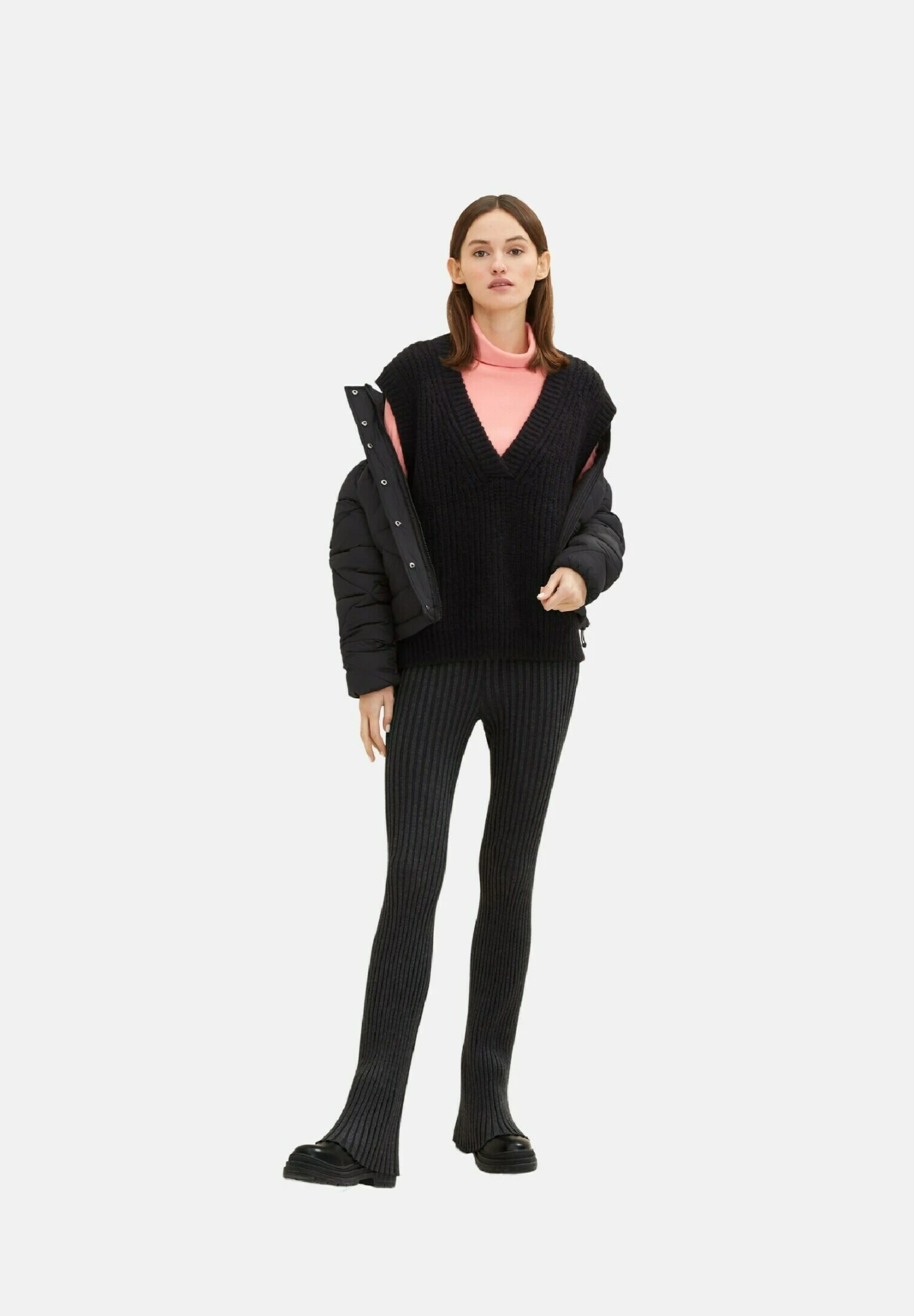 TOM TAILOR Denim Mit V-A - Trui - Deep Black 4 TOM TAILOR Denim Mit V-A - Trui - Deep Black - Afbeelding 2