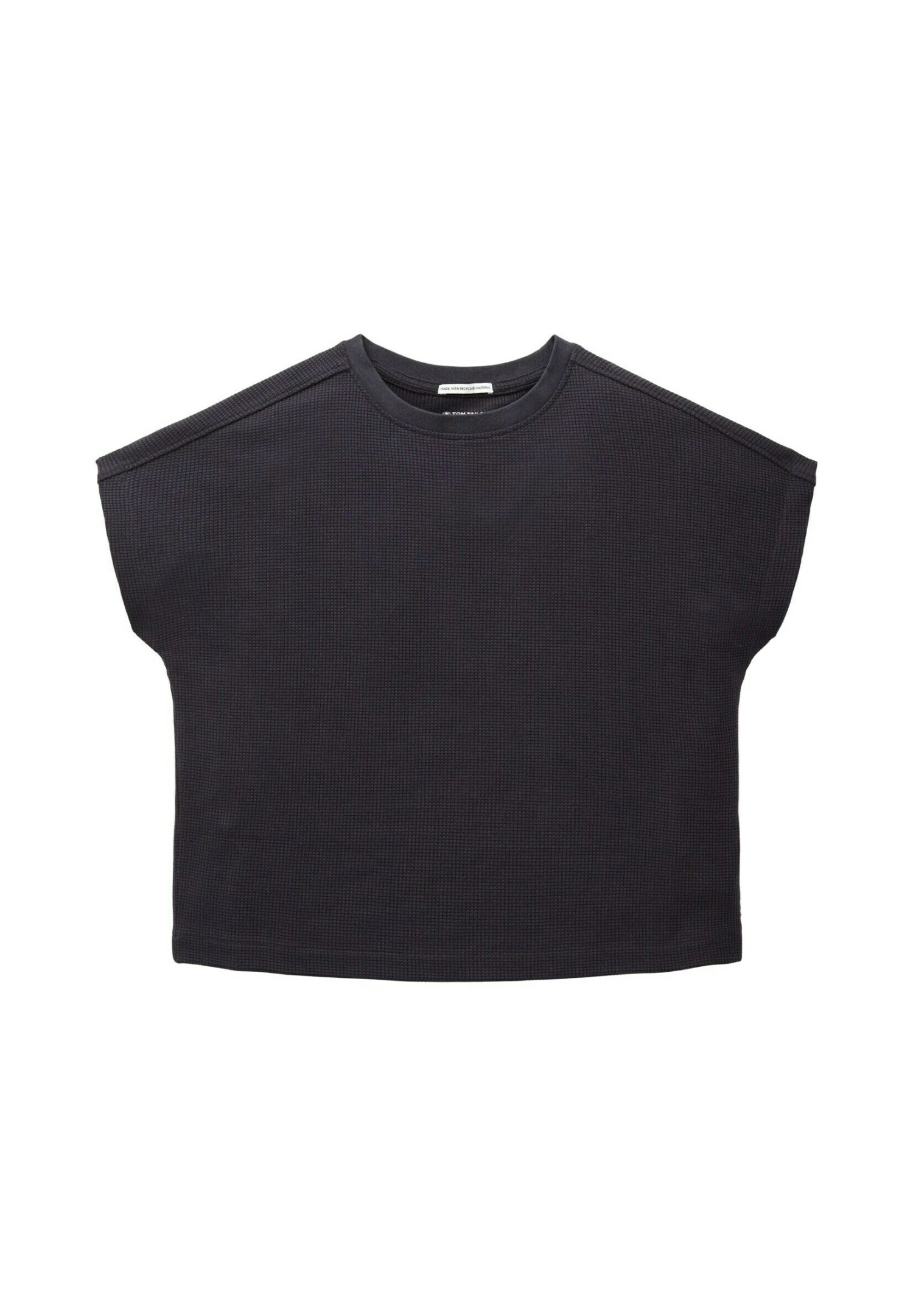 Tom Tailor Cropped- T-Shirt Basic - Coal Grey 3 Tom Tailor Cropped- T-Shirt Basic - Coal Grey
