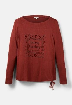 Tom Tailor Mit Print - Longsleeve - Dark Maroon Red Melange -Tom Tailor Winkel 9f5c2bf8193b4efda05272f695209797