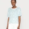 TOM TAILOR Denim Boxy Print Tee - T-Shirt Print - Light Blue Daisy
