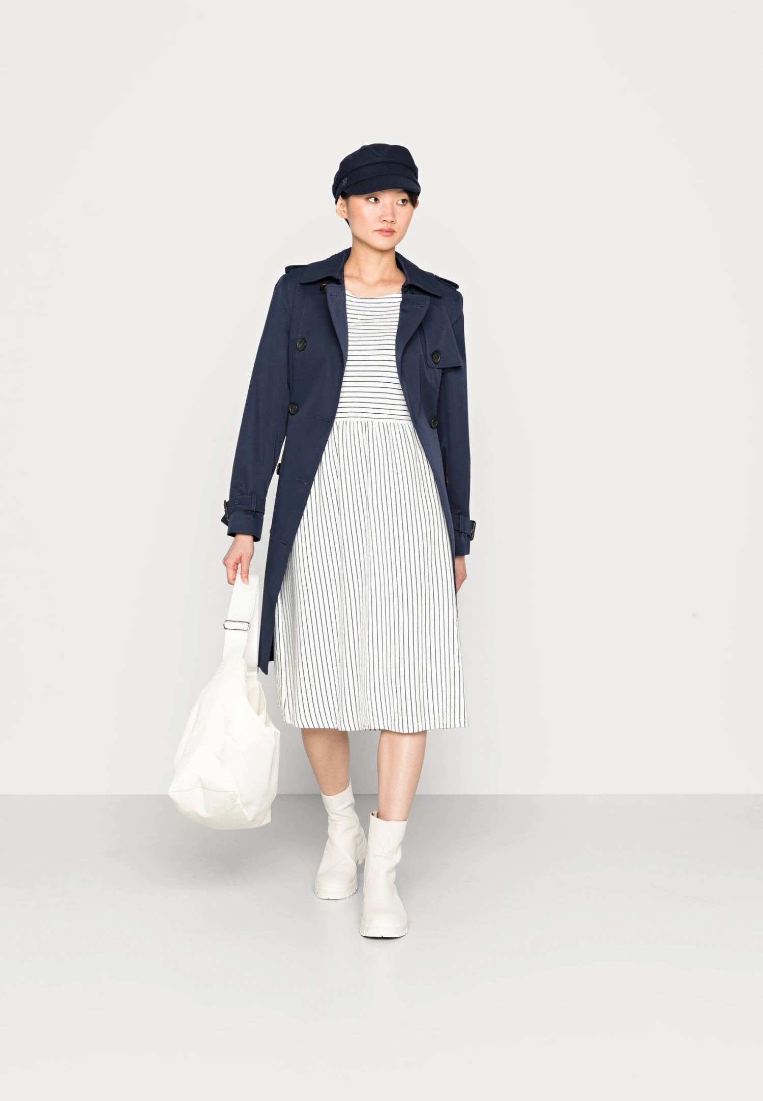 TOM TAILOR Denim Striped Dress - Jerseyjurk - White Blue Stripe 4 TOM TAILOR Denim Striped Dress - Jerseyjurk - White Blue Stripe - Afbeelding 2