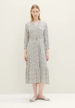 Tom Tailor Gemustertes Mit Volants - Jurk - Grey Floral Design -Tom Tailor Winkel a19f3dfe036d4ad7b614b4c8ea9789a7