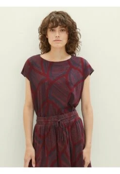 Tom Tailor Gemustertes - T-Shirt Print - Navy Abstract Lines