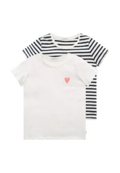 Tom Tailor Double Pack - T-Shirt Print - Whisper White Black