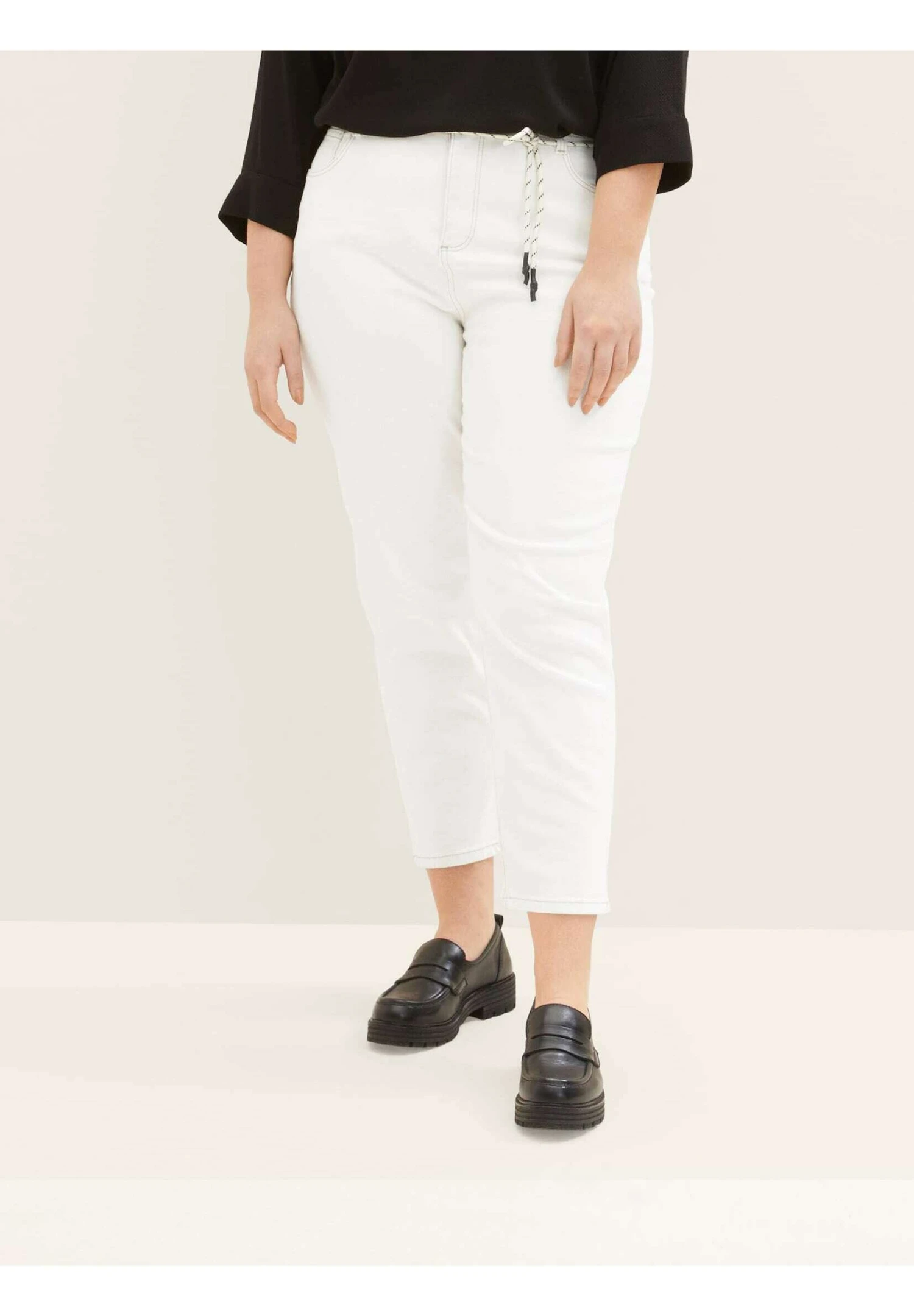 Tom Tailor Plus - Cropped Barrel - Slim Fit Jeans - Whisper White 3 Tom Tailor Plus - Cropped Barrel - Slim Fit Jeans - Whisper White