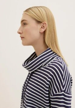 Tom Tailor Structure - Sweater - Navy Offwhite Stripe -Tom Tailor Winkel a4f180decf3947aababab17363ca5112