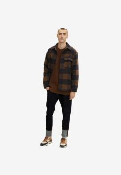 Tom Tailor Trui - Navy Brown Mouline