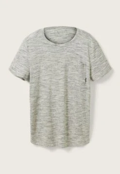 TOM TAILOR Denim In Melange-Optik - T-Shirt Basic - Creme Black Space Dye -Tom Tailor Winkel a79306f150a9442286d35c248df12a2f