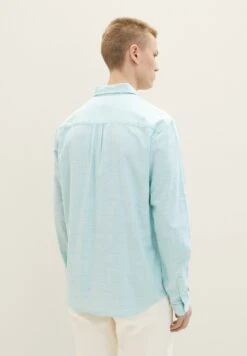TOM TAILOR Denim Overhemd - Turquoise Structure -Tom Tailor Winkel ab96d74ae609447d8887f11fcbbfd7ea