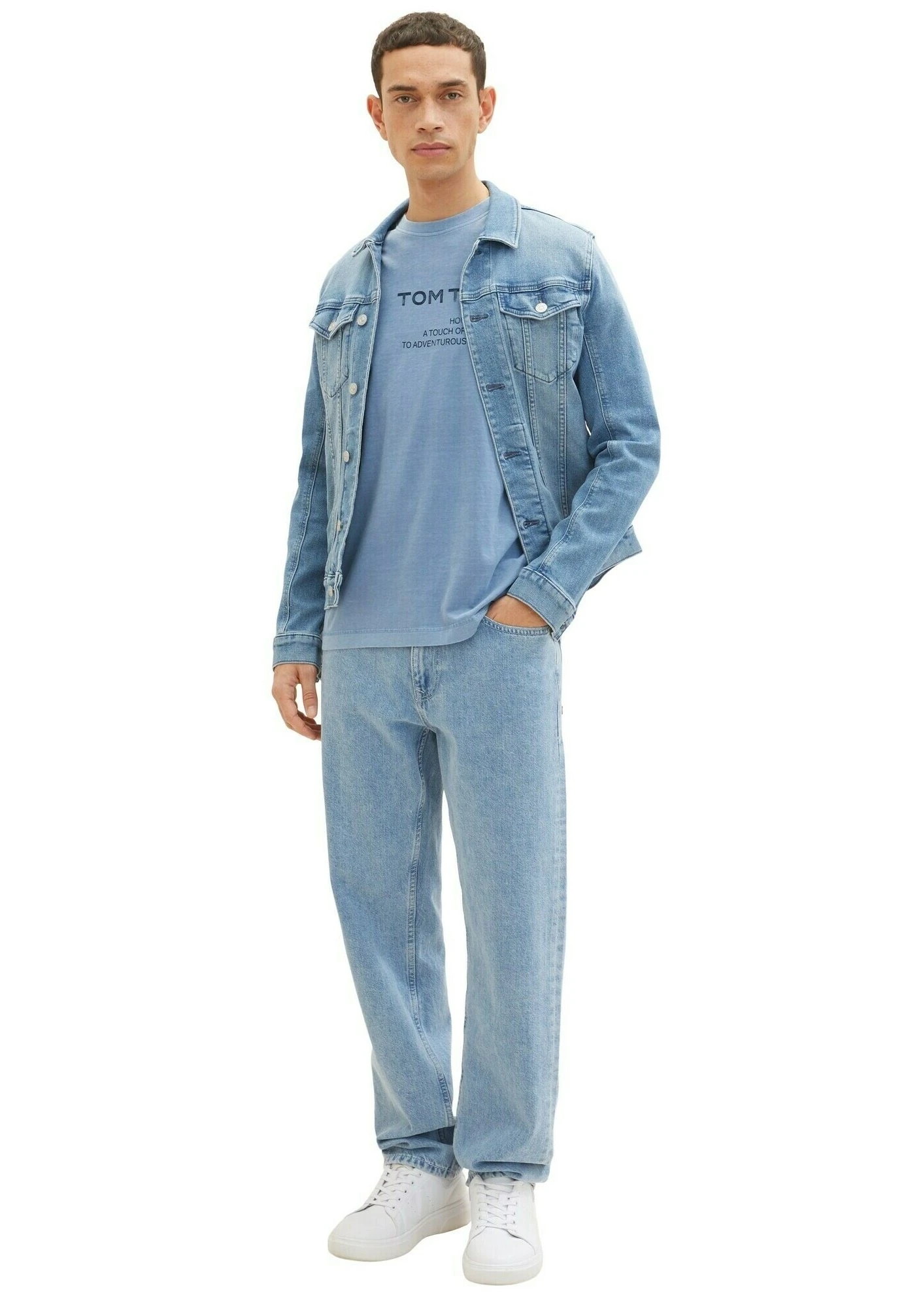 Tom Tailor Mit Waschung- T-Shirt Print - Greyish Mid Blue 8 Tom Tailor Mit Waschung- T-Shirt Print - Greyish Mid Blue - Afbeelding 6