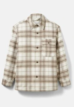 TOM TAILOR Denim Halflange Jas - Off White Beige Big Cosy Check -Tom Tailor Winkel ac7e2fa7c7104825a8c89e46624a014a