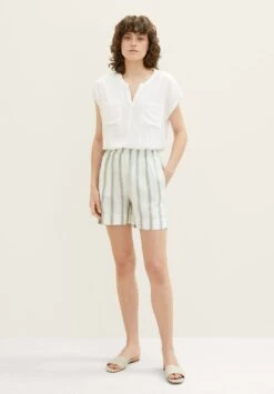 Tom Tailor Bermuda Mit - Shorts - Offwhite/Brown Vertical Stripe -Tom Tailor Winkel ad3575308b8e4c1d8df02e826cbe8420