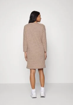 Tom Tailor Dress With Structure - Jurk - Beige/Anthracite -Tom Tailor Winkel ad465dc92017491fb67a88acef059caf