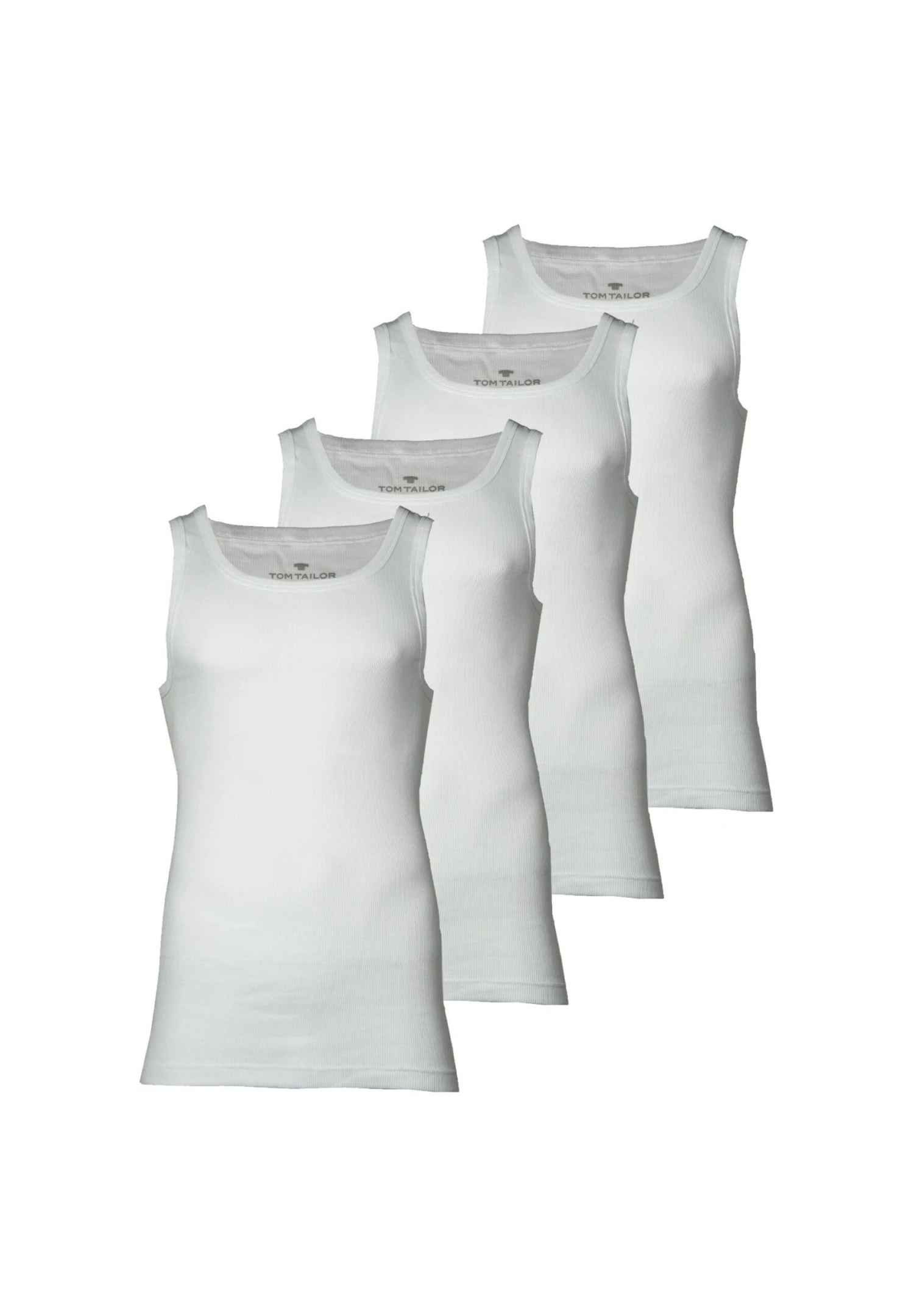 Tom Tailor Tank 4 Pack Garr - Hemd - Weiß 3 Tom Tailor Tank 4 Pack Garr - Hemd - Weiß