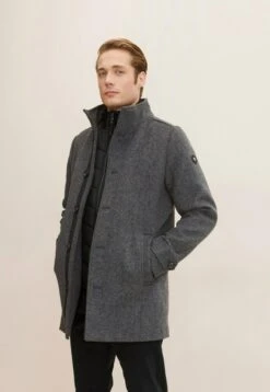 Tom Tailor 2 In 1 - Mantel - Dark Grey Black Herringbone -Tom Tailor Winkel b09c959fea65459d92dac2fc61da0cda