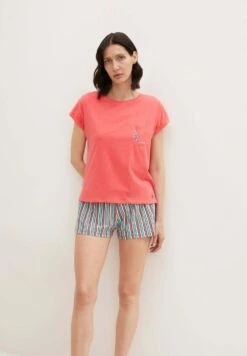 Tom Tailor Set Mit Gestreifter - Pyjama - Red Medium Stripes