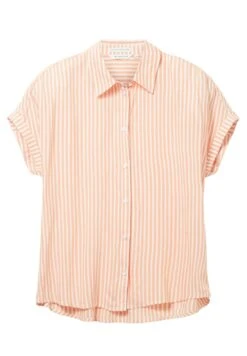 Tom Tailor Gestreifte - Overhemdblouse - Orange White Stripe Woven -Tom Tailor Winkel b1081a8cba224a41b63ebbd93ce0330f