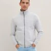 Tom Tailor Sweater Met Rits - Light Stone Grey Melange -Tom Tailor Winkel b141ad22b2404de8a4b8eb615d1eb6c5