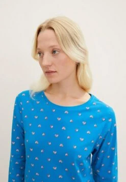 Tom Tailor Mit Print - Pyjamashirt - Blue-Medium-Allover -Tom Tailor Winkel b27d9a4872e74b3e894dea6b1593f471