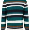 Tom Tailor Mit Streifenmuster - Trui - Green White Navy Brown Stripe